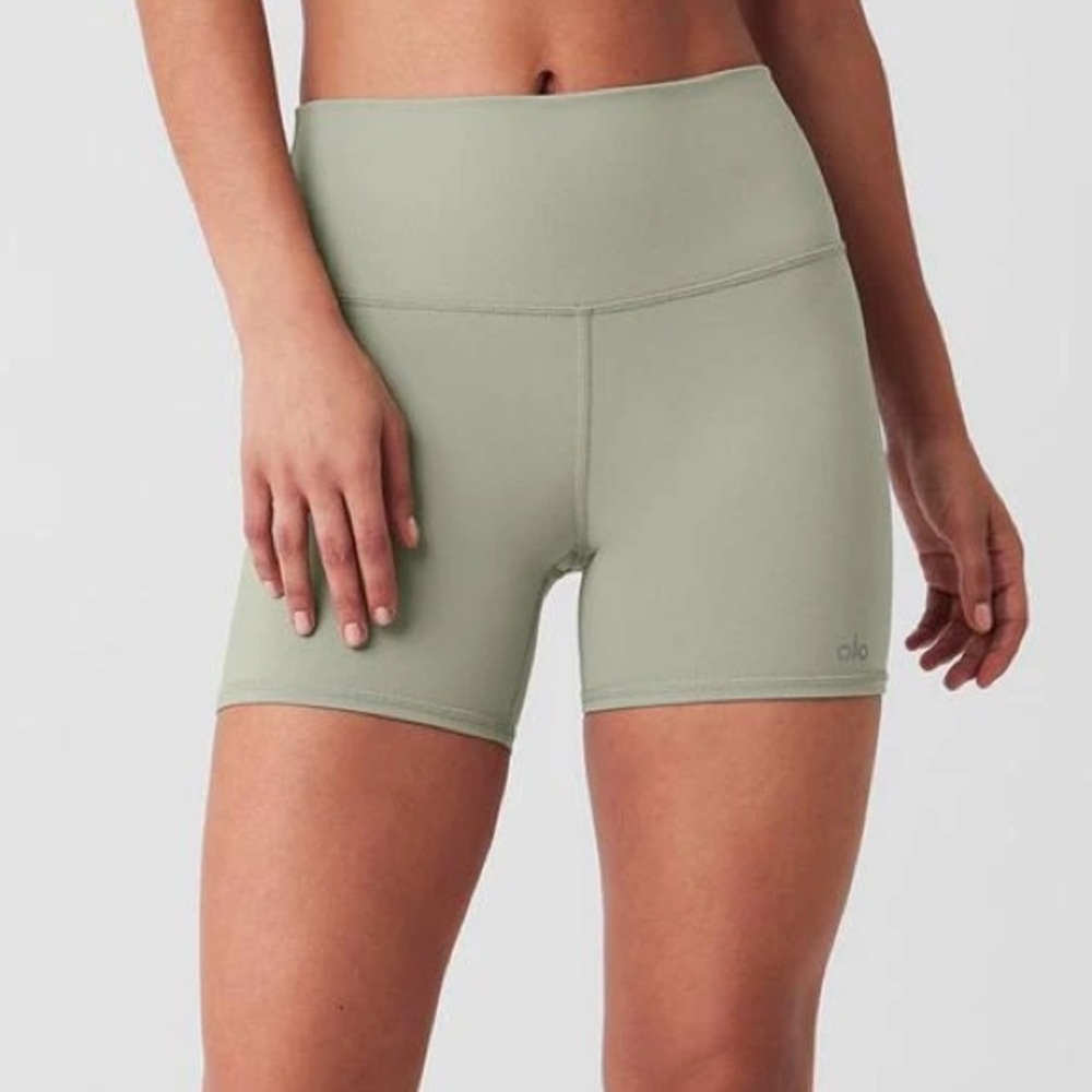 ALO Yoga Sage Green High-Rise Athletic Bike Shorts